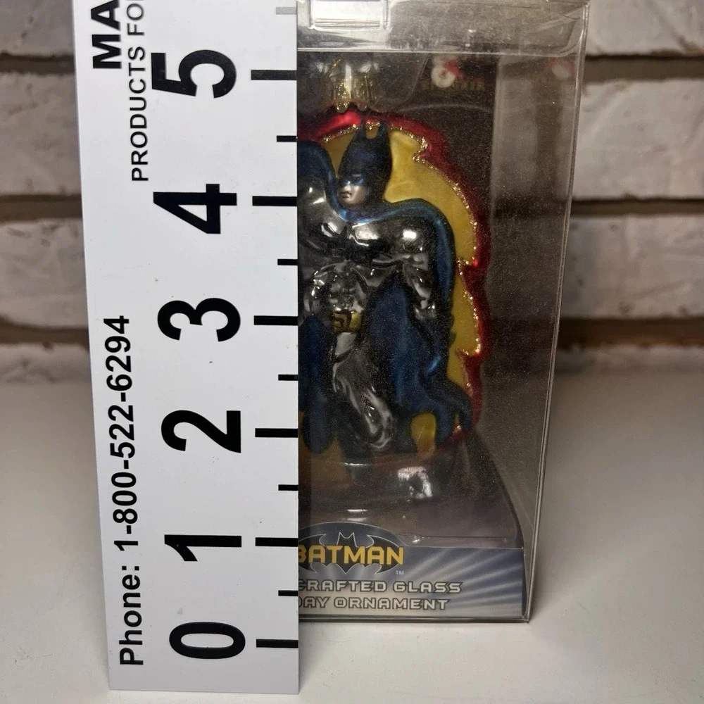Vintage Kurt Adler Batman Glass Christmas Ornament SD0108SP DC Comics NIB